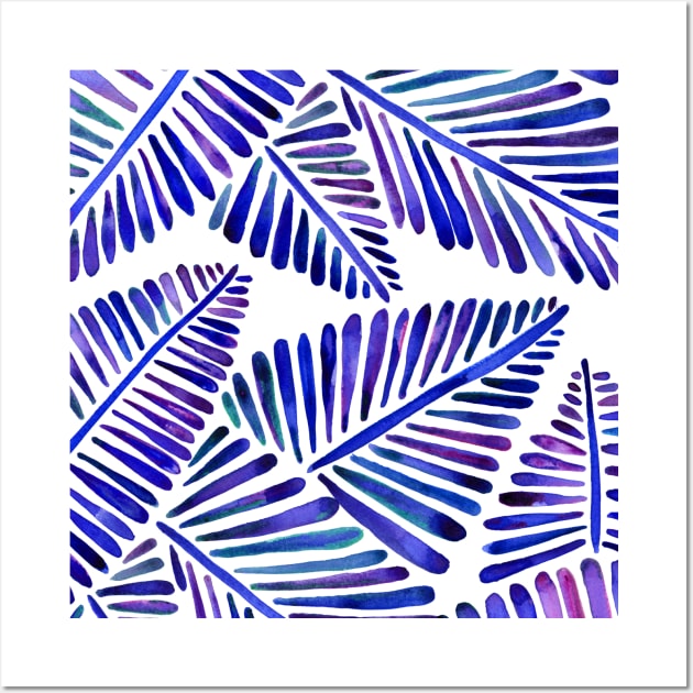 Indigo Banana Leaves Wall Art by CatCoq